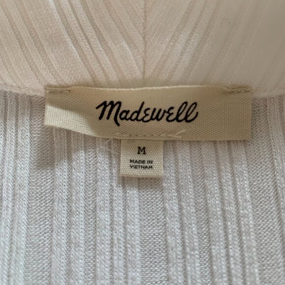Madewell Ribbed V-Neck Polo Tee – Lighthouse – Size Medium - Picture 4 of 7